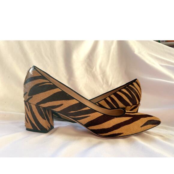 M. Gemi Dolcetto Zebra Tiger Striped Calf Hair Block Heels, 37 (US 7) - Picture 2 of 7